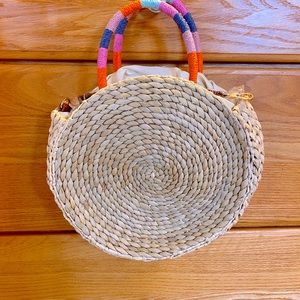 Nordstrom Joni circular raffia tote.